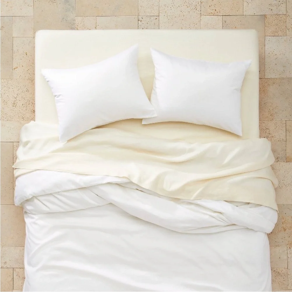 CASALUNA NWT 3pc lycoell cotton blend duvet & sham set -white -king